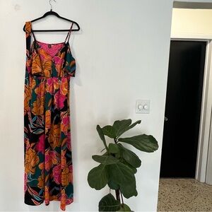SHEIN Pink and Orange Floral Dress